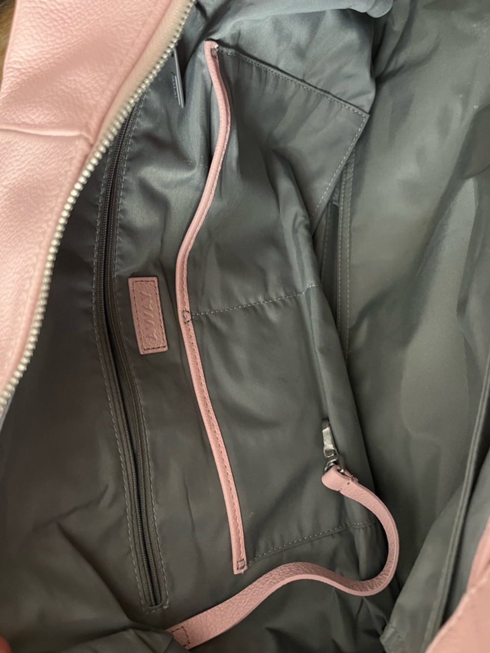 Away Pink Leather Weekender Travel Bag with Removable Strap - Picture 7 of 14